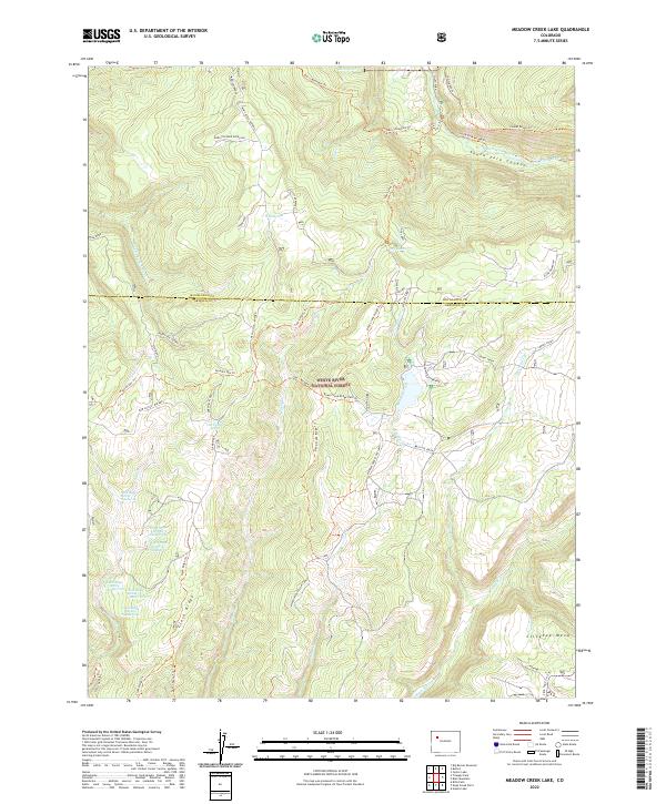 Meadow Creek Lake topographic map thumbnail