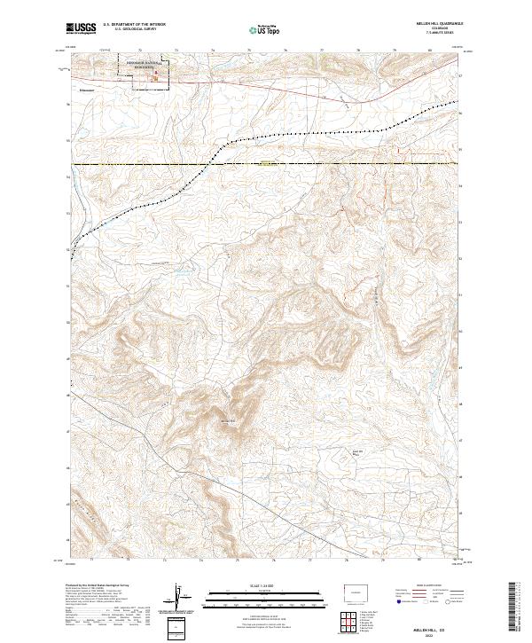 Mellen Hill 2022 topographic map thumbnail