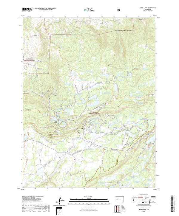 Mesa Lakes 2022 topographic map thumbnail