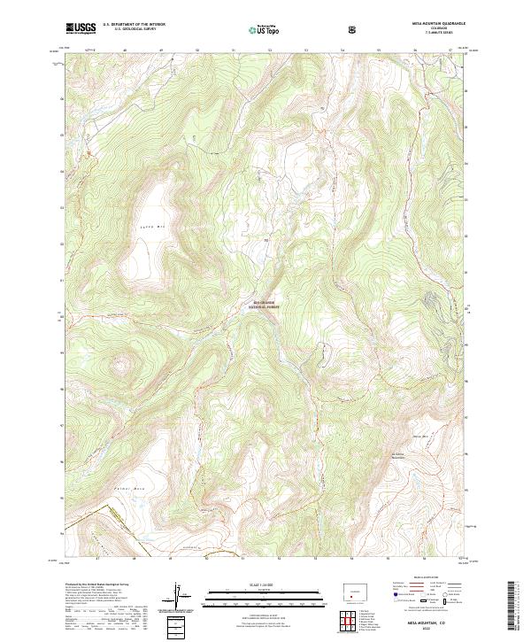 Mesa Mountain 2022 topographic map thumbnail