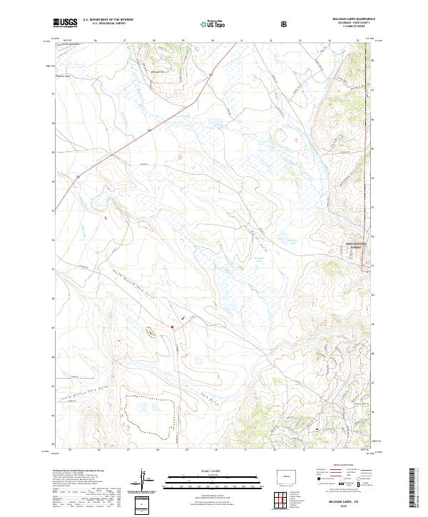 Milligan Lakes 2022 topographic map thumbnail