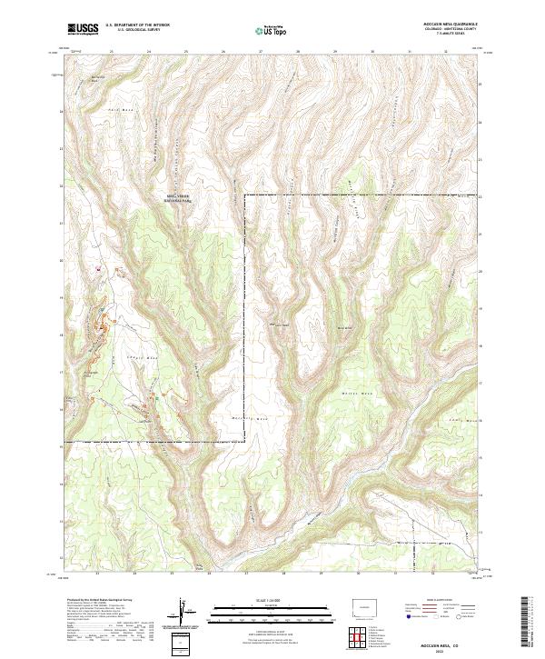 Moccasin Mesa 2022 topographic map thumbnail
