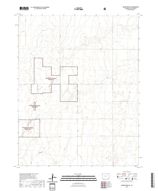 Moore Draw NE 2022 topographic map thumbnail
