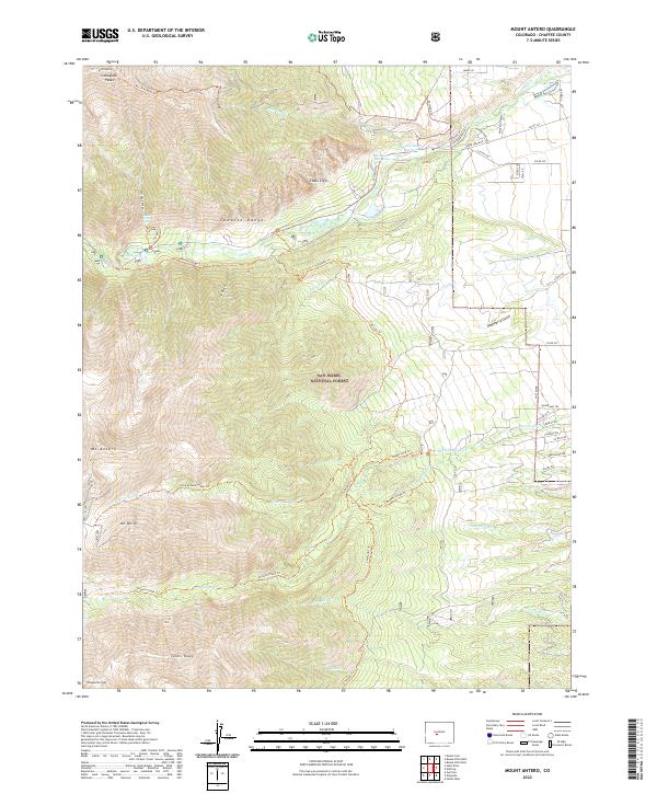 Mount Antero 2022 topographic map thumbnail