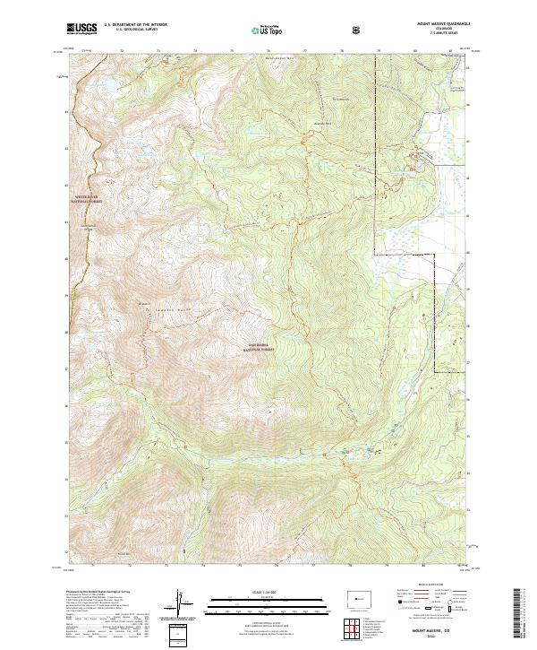Mount Massive 2022 topographic map thumbnail