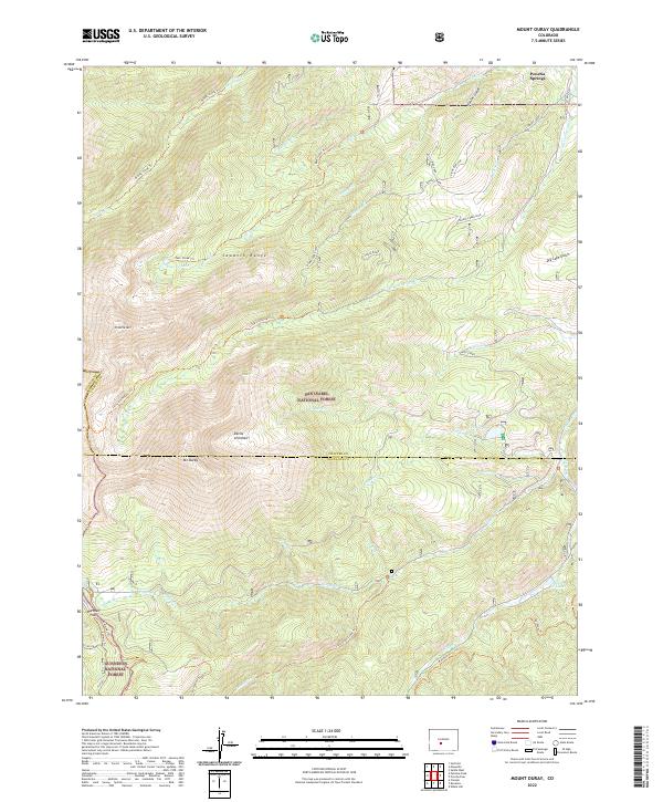 Mount Ouray 2022 topographic map thumbnail