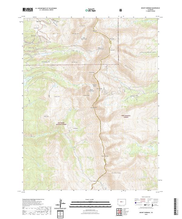 Mount Sherman 2022 topographic map thumbnail