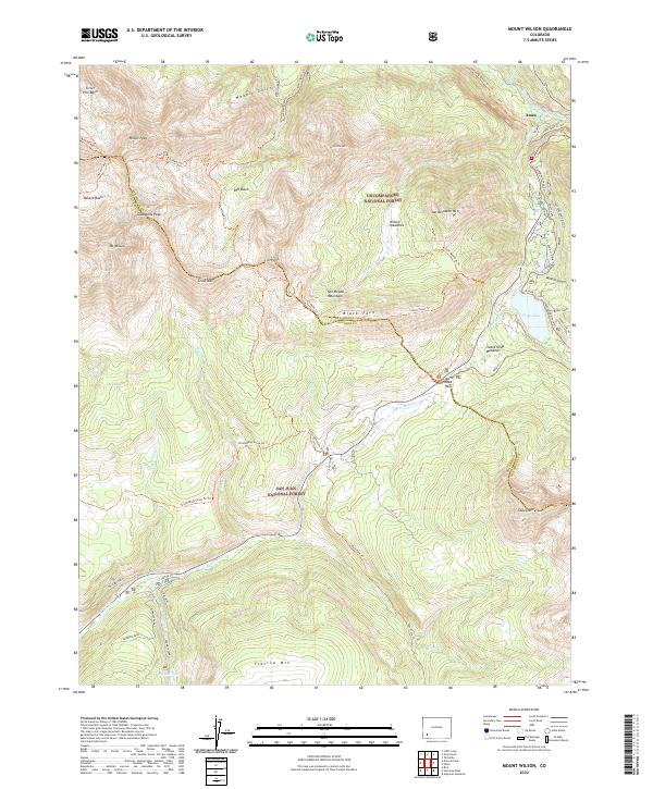Mount Wilson 2022 topographic map thumbnail