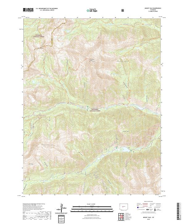 Mount Yale 2022 topographic map thumbnail