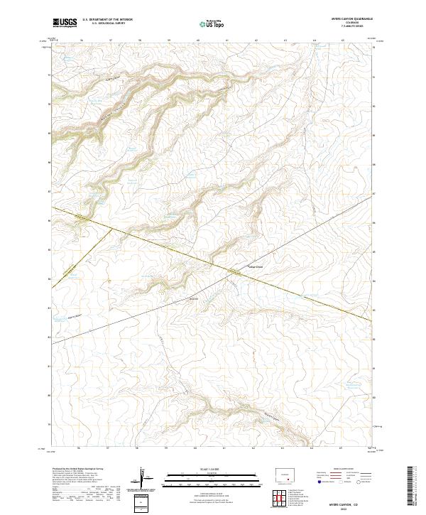 Myers Canyon topographic map thumbnail