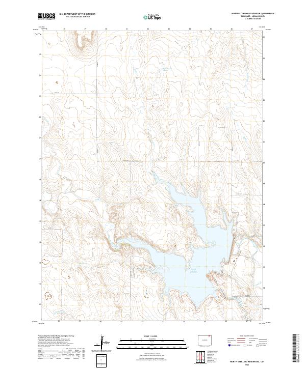 North Sterling Reservoir topographic map thumbnail