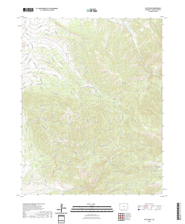 Ojito Peak 2022 topographic map thumbnail