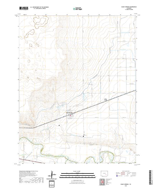 Olney Springs 2022 topographic map thumbnail