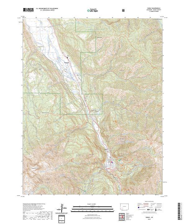 Ouray 2023 topographic map thumbnail