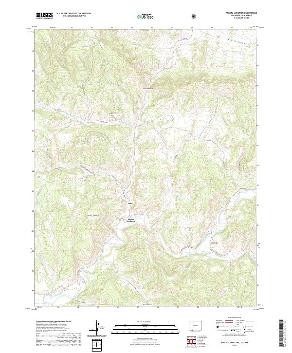 Pagosa Junction 2022 topographic map thumbnail