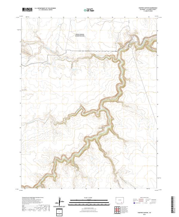 Painted Canyon 2022 topographic map thumbnail