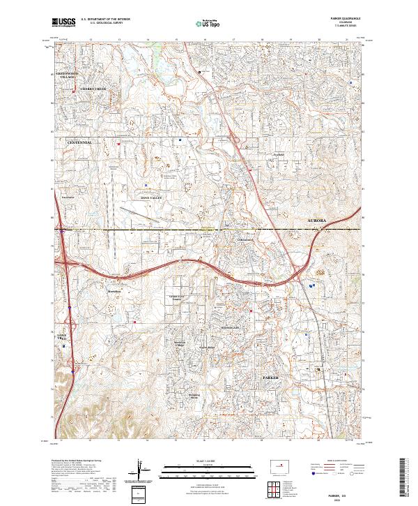 Parker 2022 topographic map thumbnail