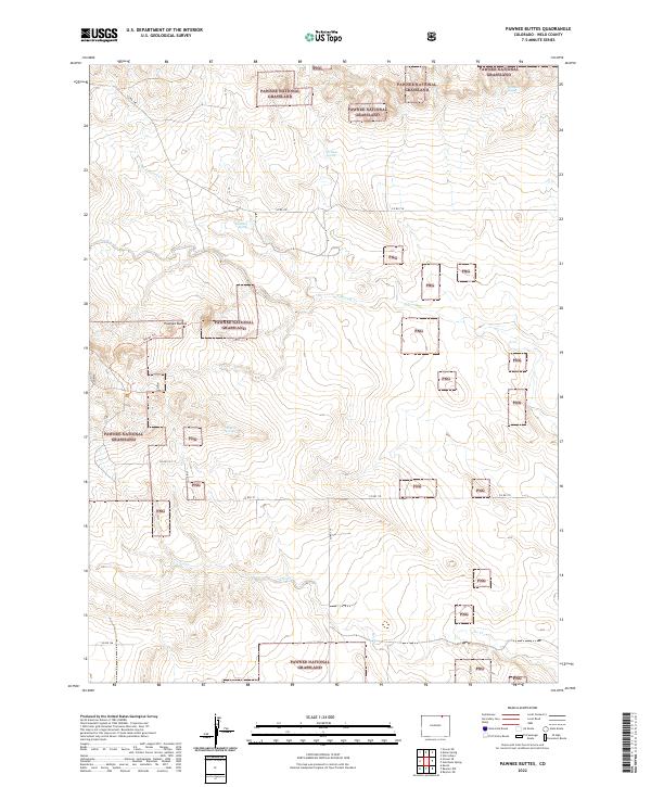 Pawnee Buttes 2022 topographic map thumbnail