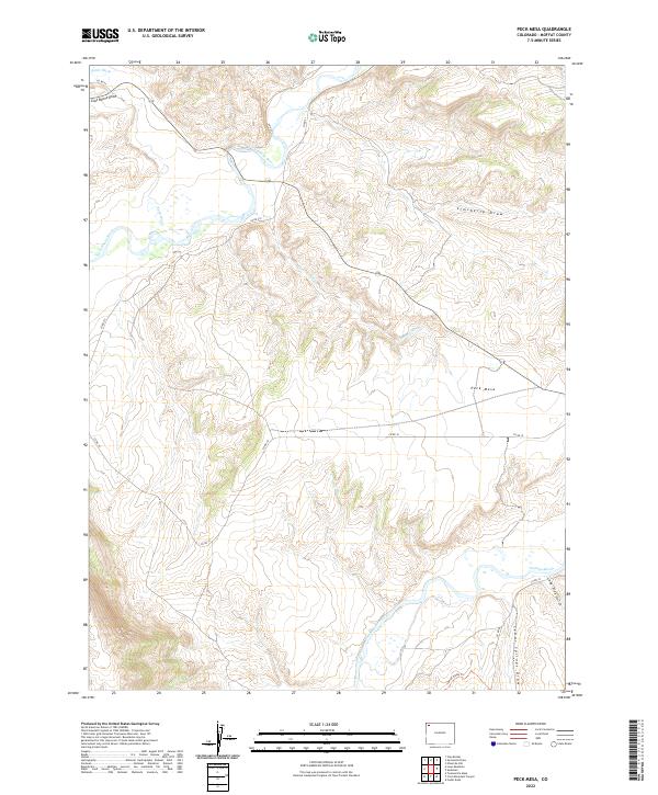 Peck Mesa 2022 topographic map thumbnail