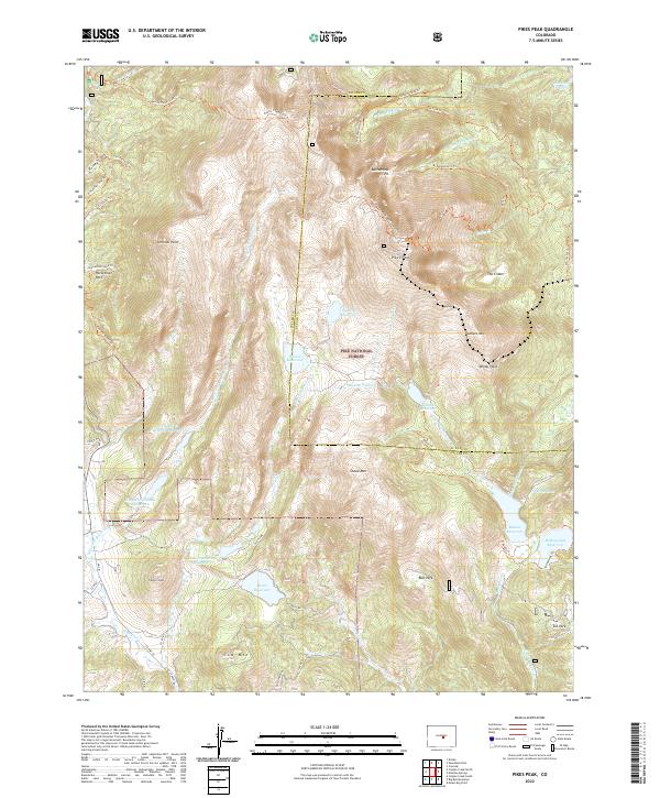 Pikes Peak 2022 topographic map thumbnail