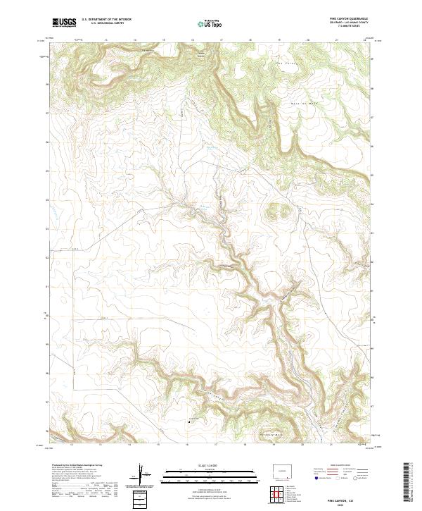 Pine Canyon 2022 topographic map thumbnail