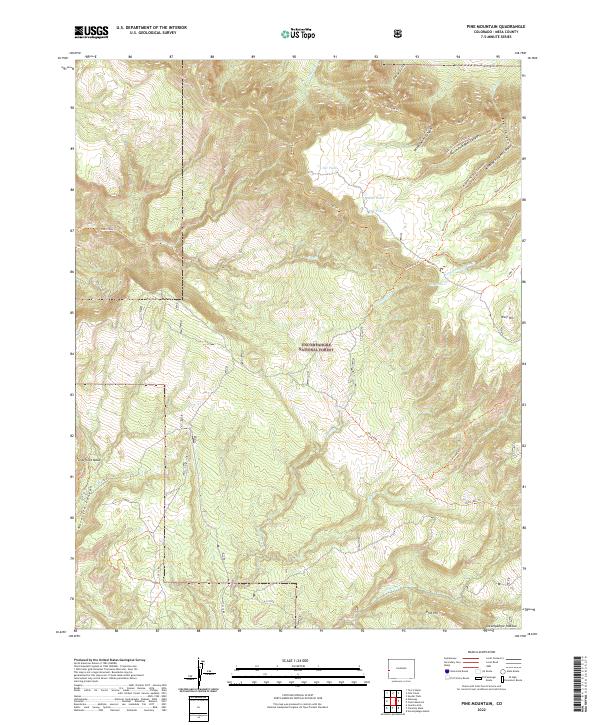 Pine Mountain 2022 topographic map thumbnail