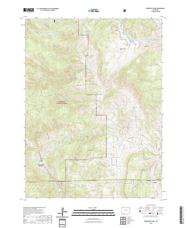 Pinewood Lake 2022 topographic map thumbnail