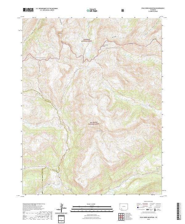 Pole Creek Mountain topographic map thumbnail