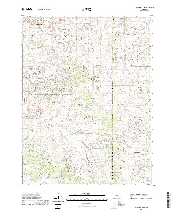 Ponderosa Park topographic map thumbnail