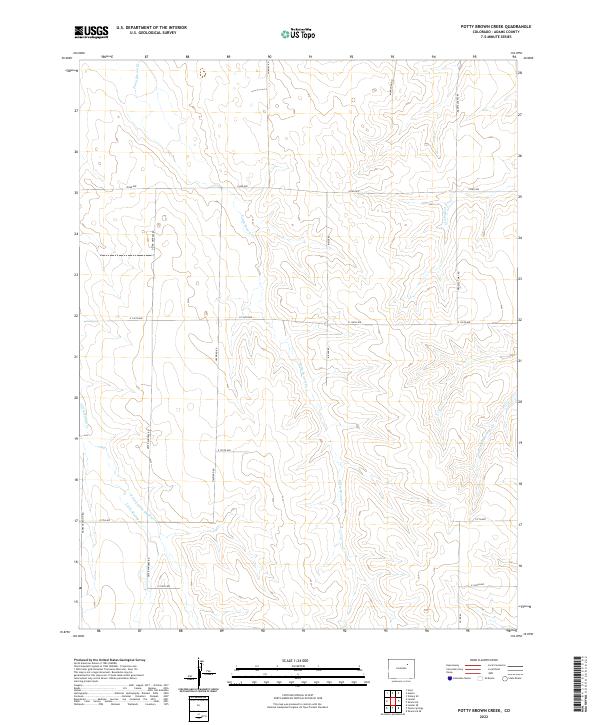 Potty Brown Creek topographic map thumbnail