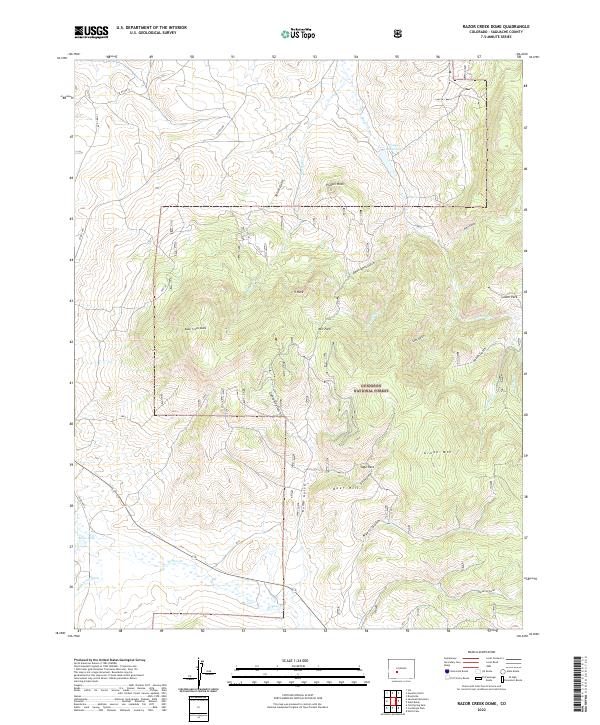 Razor Creek Dome topographic map thumbnail