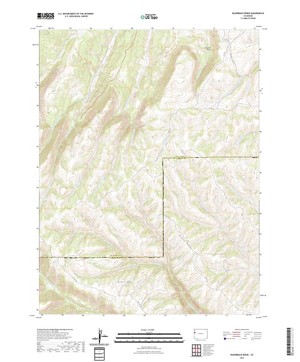 Razorback Ridge 2022 topographic map thumbnail