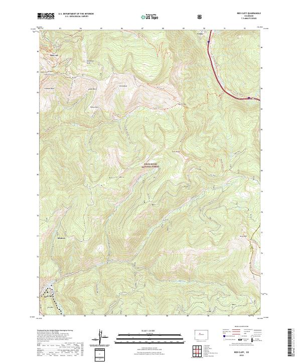 Red Cliff 2022 topographic map thumbnail