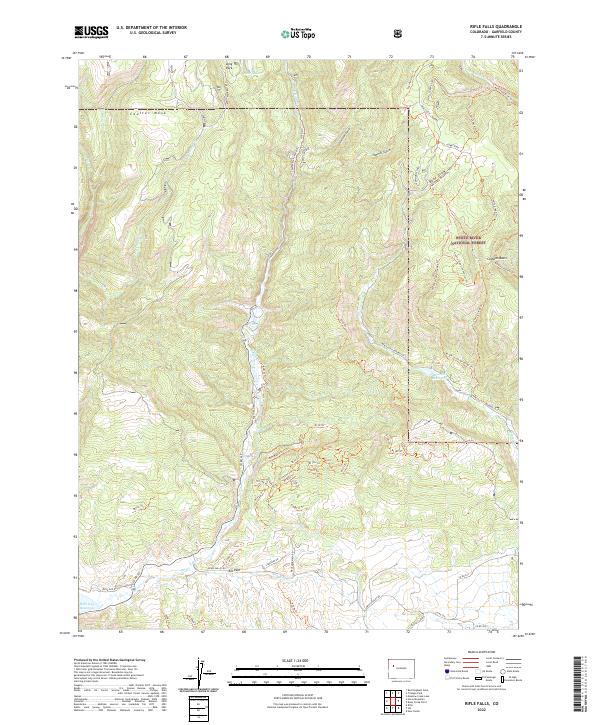 Rifle Falls 2022 topographic map thumbnail