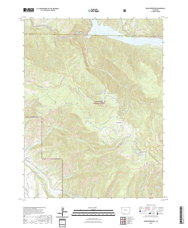 Ruedi Reservoir topographic map thumbnail