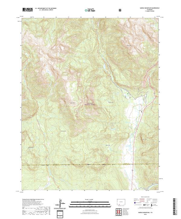Saddle Mountain 2022 topographic map thumbnail