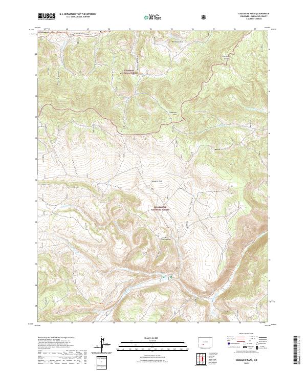 Saguache Park topographic map thumbnail
