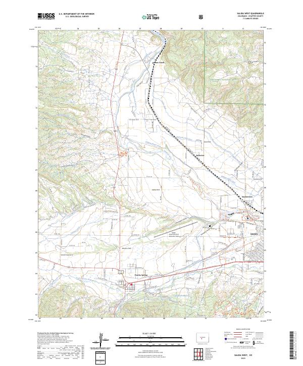 Salida West 2023 topographic map thumbnail