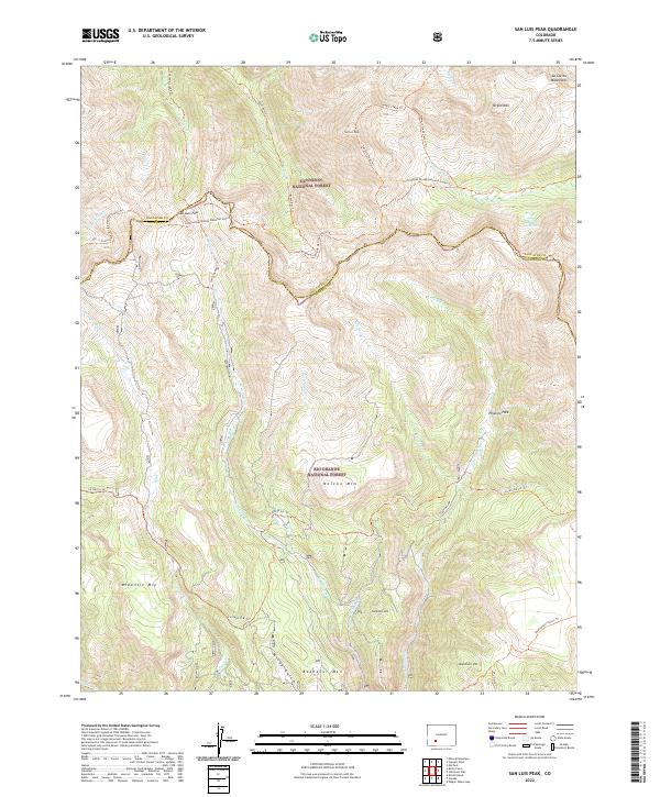 San Luis Peak topographic map thumbnail
