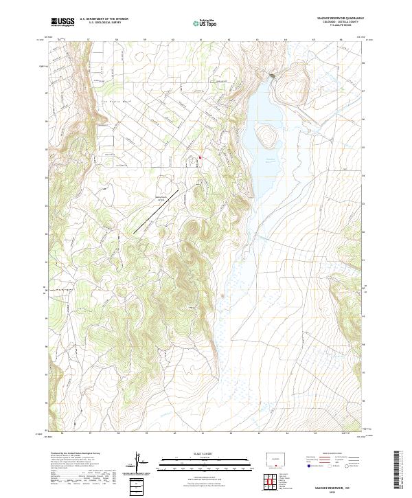 Sanchez Reservoir topographic map thumbnail