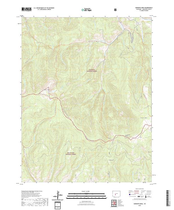 Sargents Mesa topographic map thumbnail