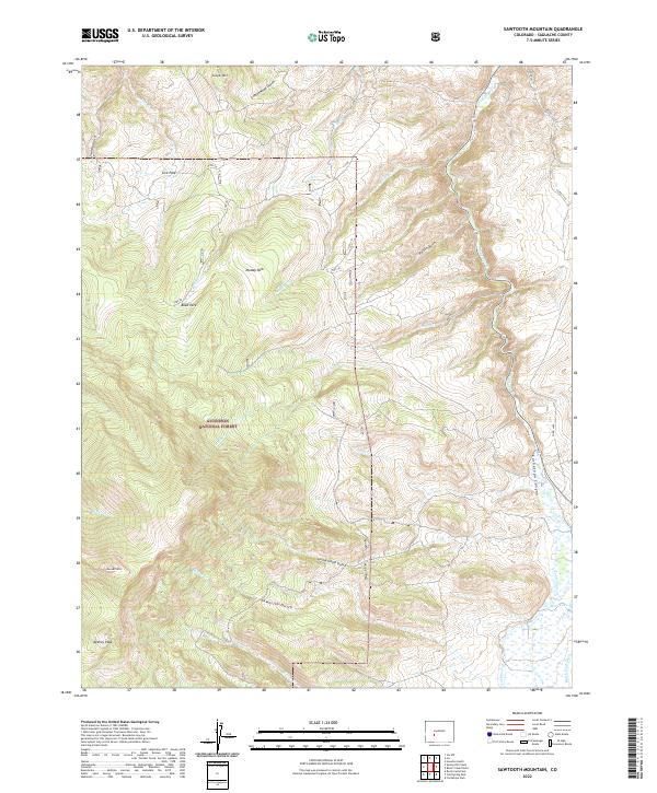 Sawtooth Mountain 2022 topographic map thumbnail