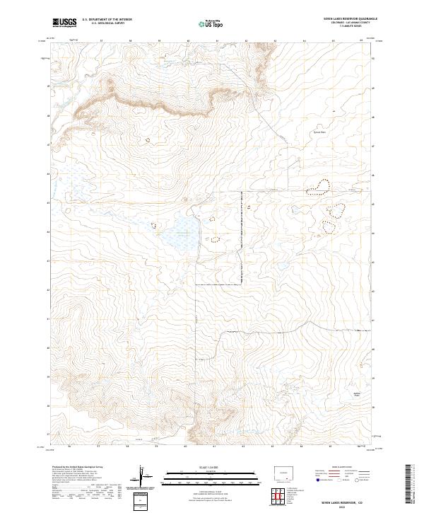 Seven Lakes Reservoir topographic map thumbnail