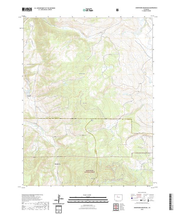 Sheephorn Mountain topographic map thumbnail