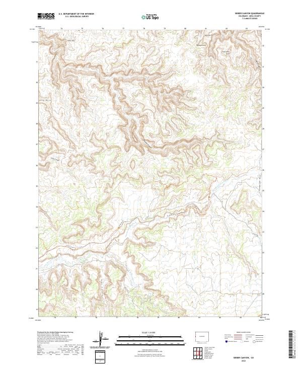 Sieber Canyon topographic map thumbnail