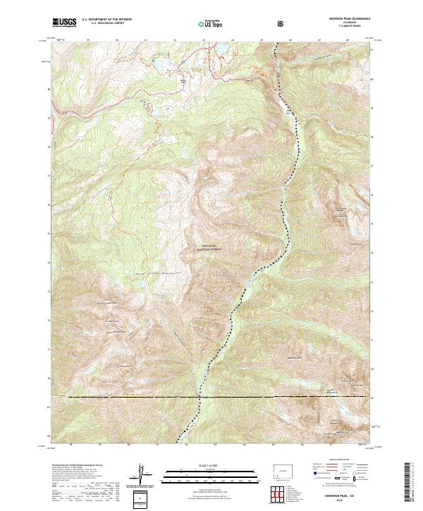 Snowdon Peak 2022 topographic map thumbnail