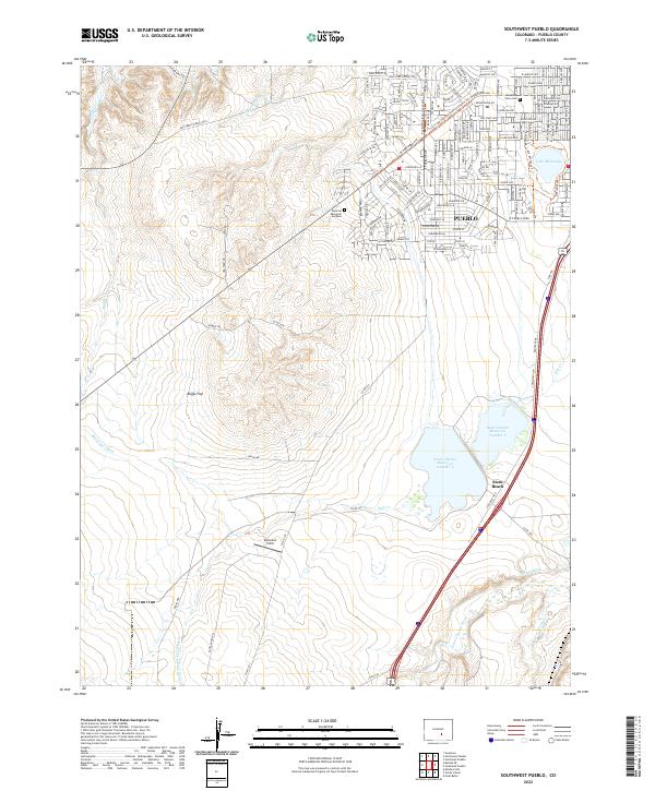 Southwest Pueblo topographic map thumbnail