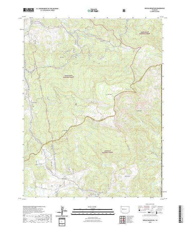 Spruce Mountain 2022 topographic map thumbnail