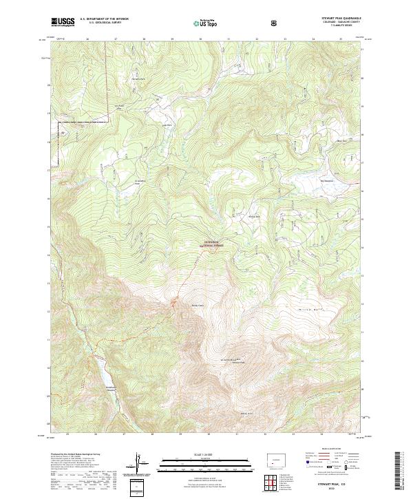 Stewart Peak topographic map thumbnail