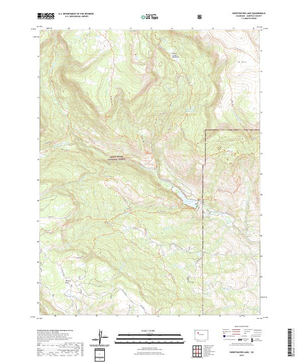 Sweetwater Lake topographic map thumbnail